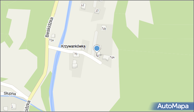 Kocierz Moszczanicki, Beskidzka, 74, mapa Kocierz Moszczanicki