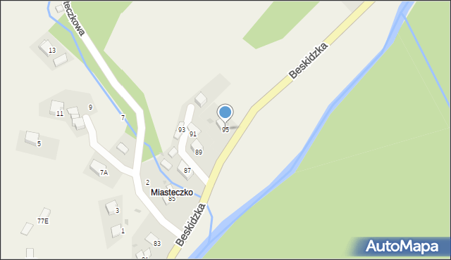 Kocierz Moszczanicki, Beskidzka, 95, mapa Kocierz Moszczanicki