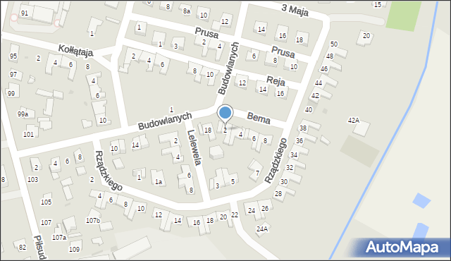 Kolbuszowa, Bema Józefa, gen., 2, mapa Kolbuszowa
