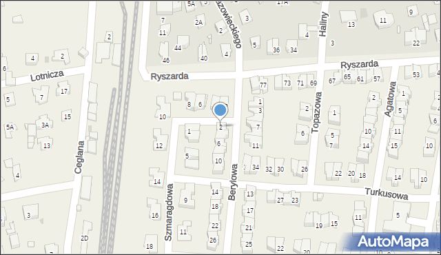 Komorów, Berylowa, 2, mapa Komorów