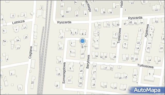 Komorów, Berylowa, 6, mapa Komorów