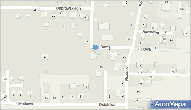 Końskowola, Bema Józefa, gen., 8, mapa Końskowola