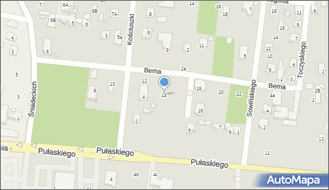 Konstancin-Jeziorna, Bema Józefa, gen., 14, mapa Konstancin-Jeziorna