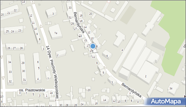 Kościan, Bernardyńska, 13, mapa Kościan