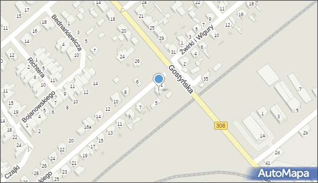 Kościan, Berwińskiego Ryszarda, 3, mapa Kościan