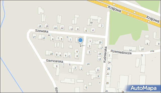 Kostrzyn, Bednarska, 4, mapa Kostrzyn