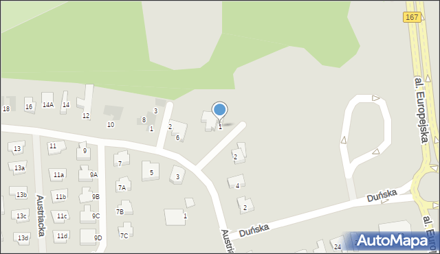 Koszalin, Belgijska, 1, mapa Koszalina