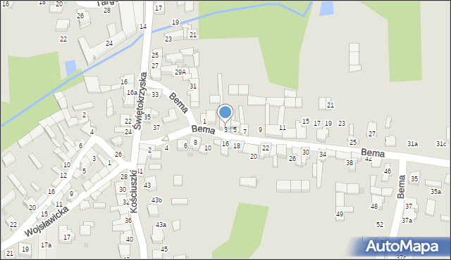 Koziegłowy, Bema Józefa, gen., 3, mapa Koziegłowy