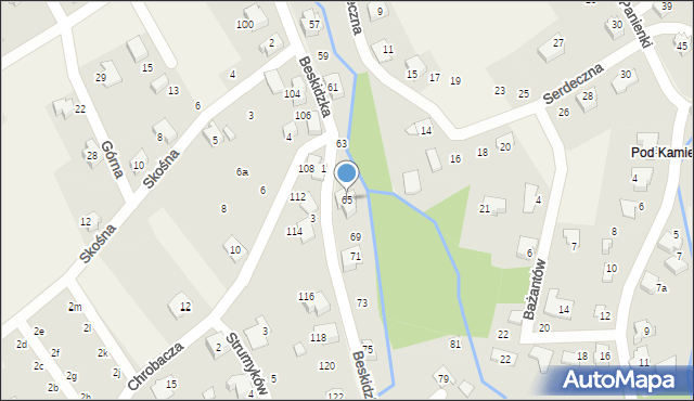 Kozy, Beskidzka, 65, mapa Kozy