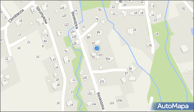 Kozy, Beskidzka, 93, mapa Kozy