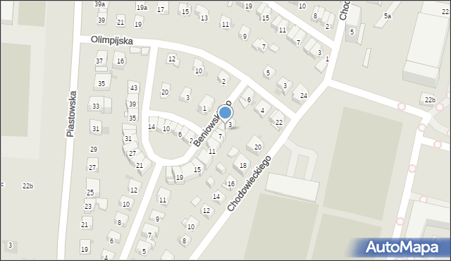 Kraków, Beniowskiego Maurycego, 5, mapa Krakowa
