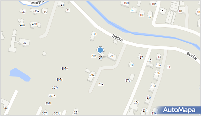 Kraków, Becka Józefa, 27, mapa Krakowa