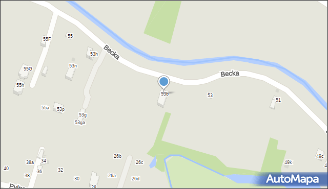 Kraków, Becka Józefa, 53b, mapa Krakowa