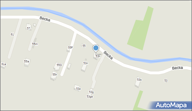 Kraków, Becka Józefa, 53j, mapa Krakowa