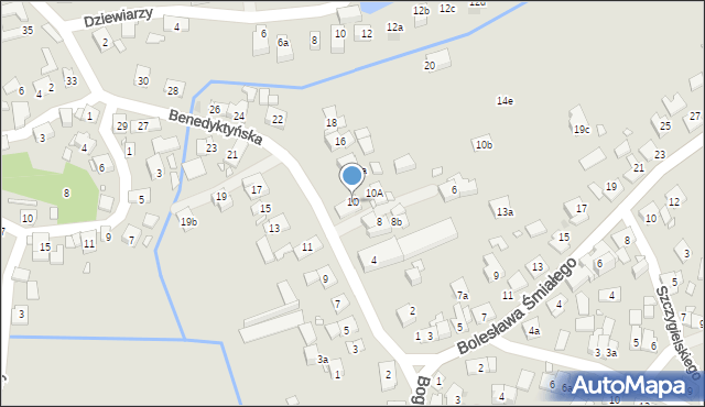 Kraków, Benedyktyńska, 10, mapa Krakowa