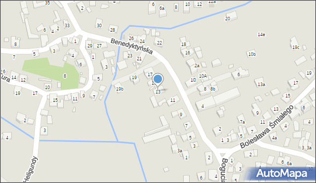 Kraków, Benedyktyńska, 13, mapa Krakowa