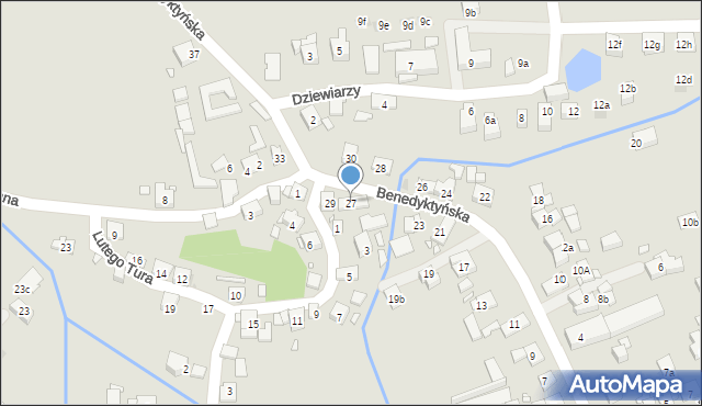 Kraków, Benedyktyńska, 27, mapa Krakowa