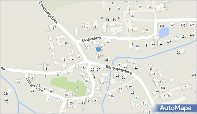 Kraków, Benedyktyńska, 30, mapa Krakowa