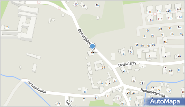 Kraków, Benedyktyńska, 37, mapa Krakowa