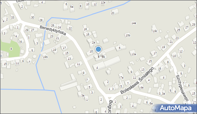 Kraków, Benedyktyńska, 8, mapa Krakowa