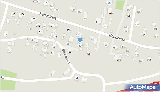 Kraków, Bednarska, 9a, mapa Krakowa