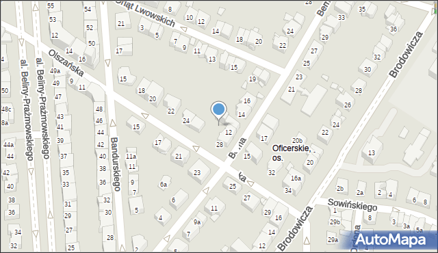 Kraków, Bema Józefa, gen., 12B, mapa Krakowa
