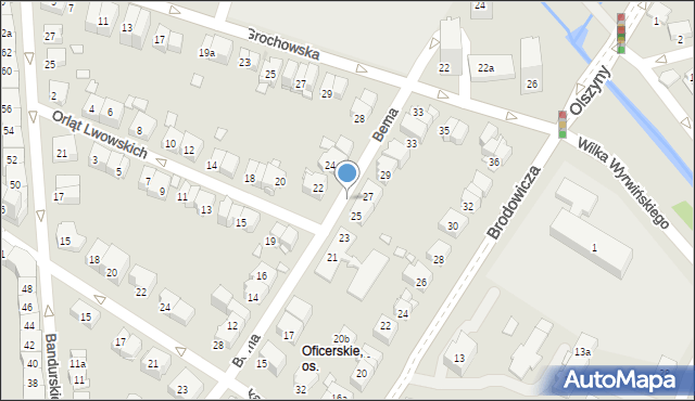 Kraków, Bema Józefa, gen., 22a, mapa Krakowa