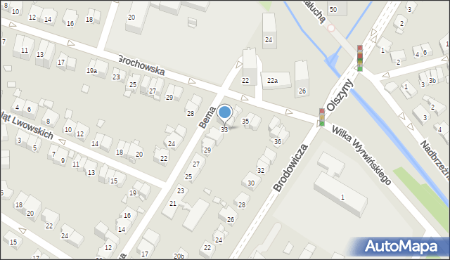 Kraków, Bema Józefa, gen., 33, mapa Krakowa