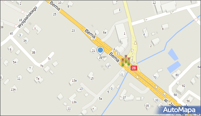 Krosno, Bema Józefa, gen., 19, mapa Krosna