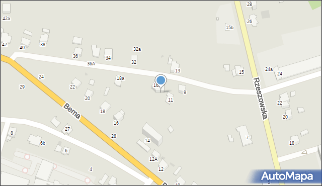 Krosno, Bema Józefa, gen., 30, mapa Krosna