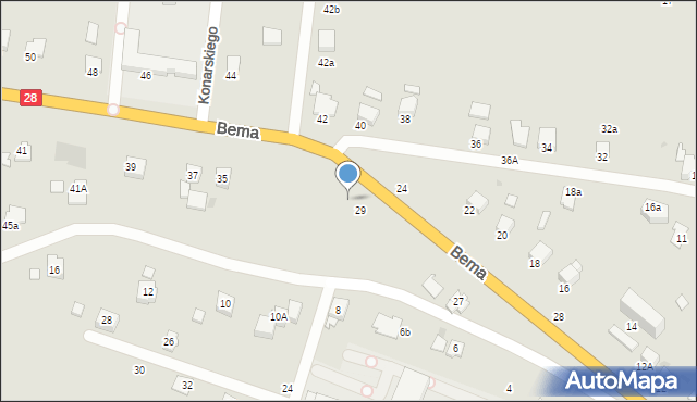 Krosno, Bema Józefa, gen., 33, mapa Krosna