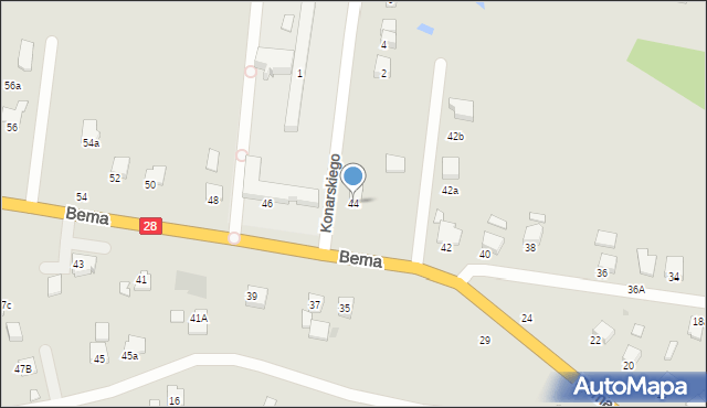 Krosno, Bema Józefa, gen., 44, mapa Krosna