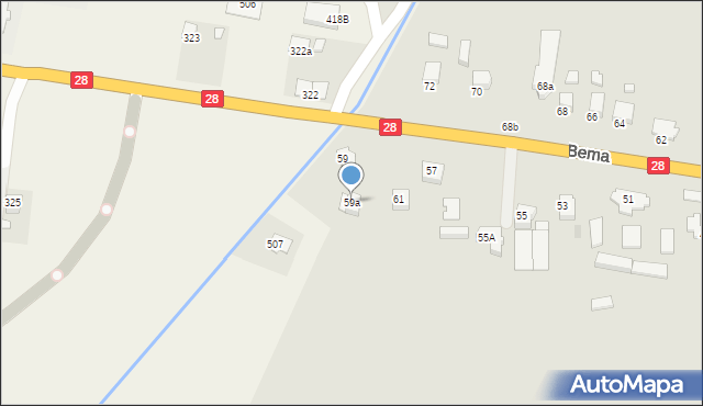 Krosno, Bema Józefa, gen., 59a, mapa Krosna