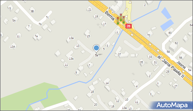 Krosno, Bema Józefa, gen., 5a, mapa Krosna