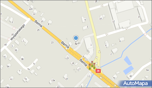Krosno, Bema Józefa, gen., 6a, mapa Krosna