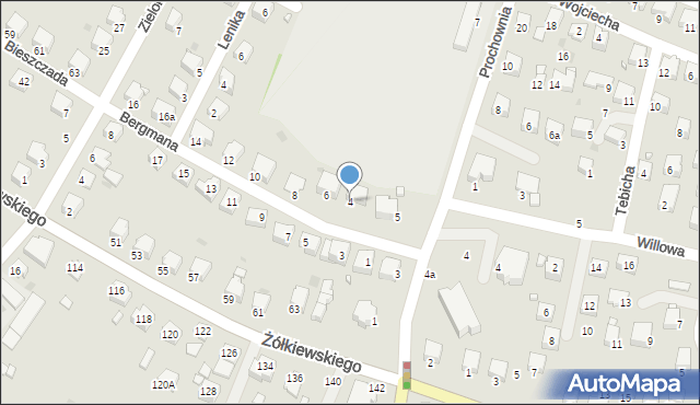 Krosno, Bergmana Stanisława, 4, mapa Krosna