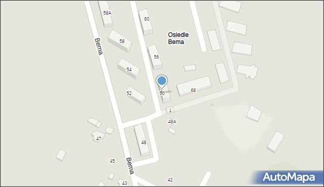 Krynki, Bema Józefa, gen., 50, mapa Krynki