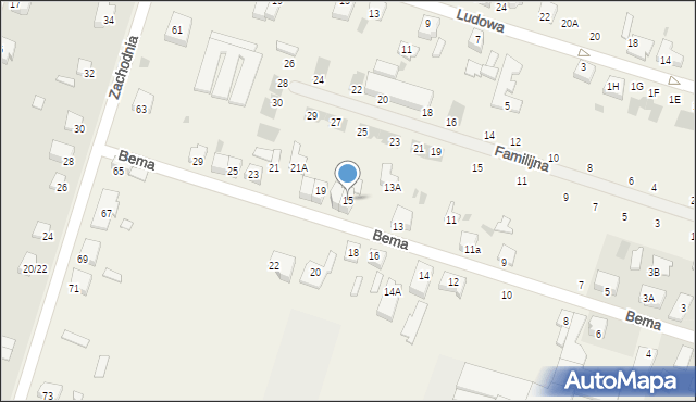 Ksawerów, Bema Józefa, gen., 15, mapa Ksawerów
