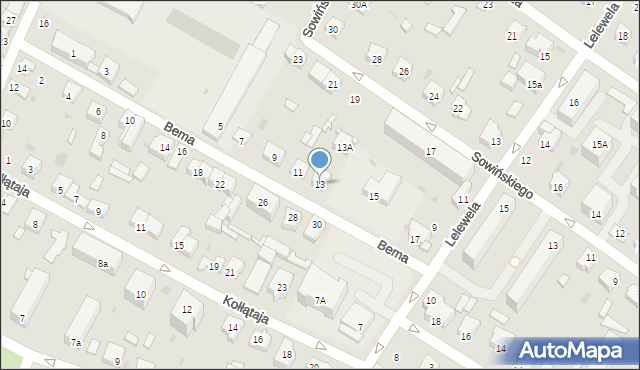Kutno, Bema Józefa, gen., 13, mapa Kutno