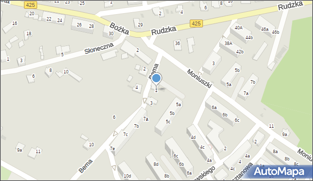 Kuźnia Raciborska, Bema Józefa, gen., 1, mapa Kuźnia Raciborska