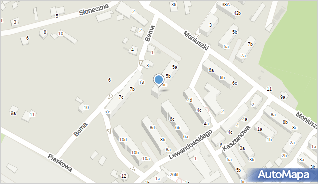 Kuźnia Raciborska, Bema Józefa, gen., 5d, mapa Kuźnia Raciborska