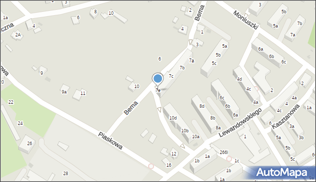 Kuźnia Raciborska, Bema Józefa, gen., 7e, mapa Kuźnia Raciborska