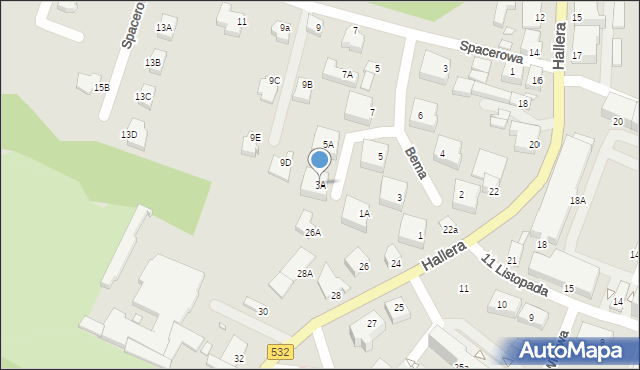 Kwidzyn, Bema Józefa, gen., 3A, mapa Kwidzyn