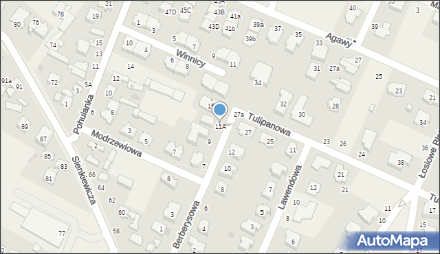 Kwirynów, Berberysowa, 11A, mapa Kwirynów