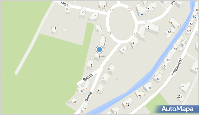 Lądek-Zdrój, Bema Józefa, gen., 1, mapa Lądek-Zdrój