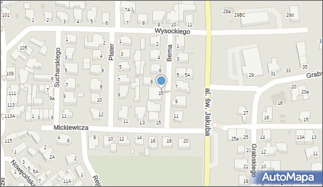 Łeba, Bema Józefa, gen., 10, mapa Łeba