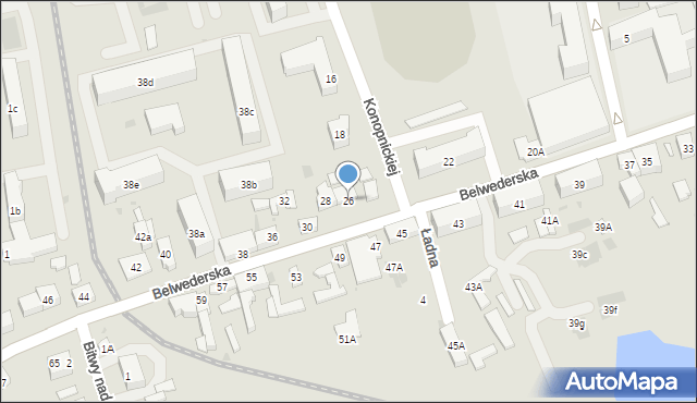 Łęczyca, Belwederska, 26, mapa Łęczyca