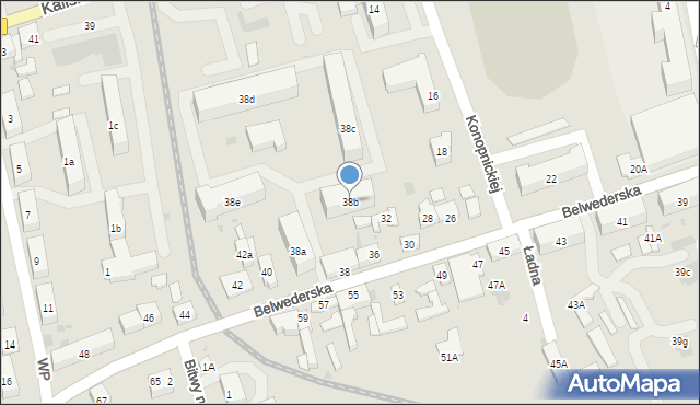 Łęczyca, Belwederska, 38b, mapa Łęczyca