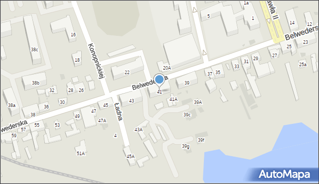 Łęczyca, Belwederska, 41, mapa Łęczyca