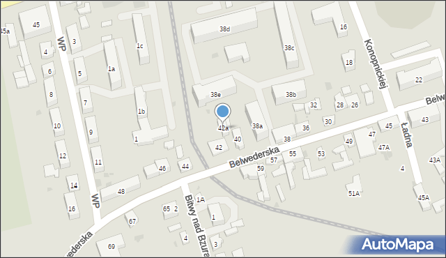 Łęczyca, Belwederska, 42a, mapa Łęczyca